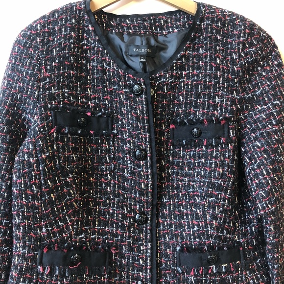 NWOT! Talbots Wool Fringed Tweed Blazer Jacket - Picture 2 of 6
